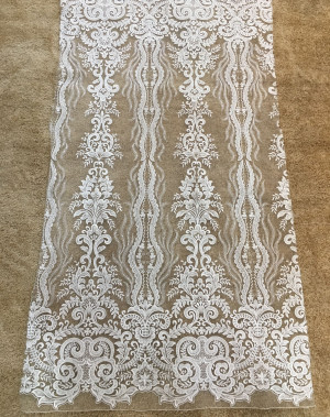 12l0578bcl High Quality Haute Couture Bridal Beaded Lace Fabric Wedding Lace with Beading Embellishment