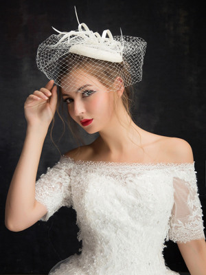 22825BH05 Vintage Birdcage Tulle bridal hat