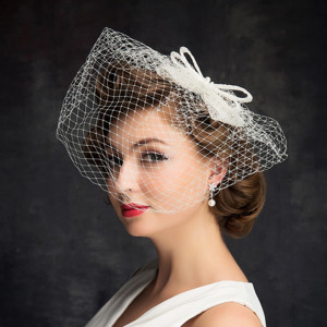22825BH07 Vintage Birdcage Tulle bridal hat