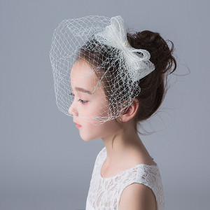 22825BH16 Girl's vintage Birdcage Tulle bridal hat