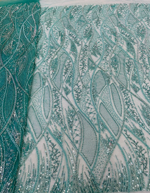 #22915BLF002# 5 yards Multi Colors Beaded Lace Fabric Haute Couture Bridal Wear Formal Wear Evening Dresses Party Prom Costume Handmade Embroidery Beading Embellishment Lace