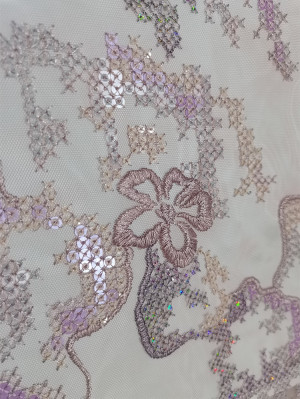22915BLF120# 5 yards Multi Colors Sequins Embroidery High End Haute Couture Bridal Lace Fabric