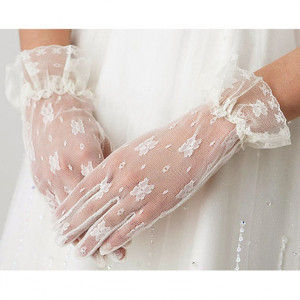 Beige Bridal Gloves, Vintage Lace Gloves, Bow Gloves, Short Ladies Gloves, Wedding Gloves, Dress Gloves Accessories,Bridesmaid Gloves
