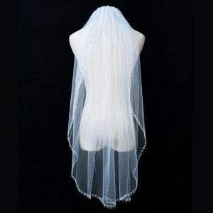 bv2272819 Handmade Beaded Hem Bridal Veils