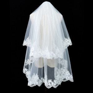 bv2272834 Alencon Lace Trim  Bridal Veils