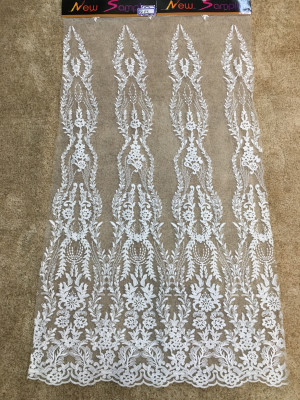 #D5 Off White Corded Bridal Lace