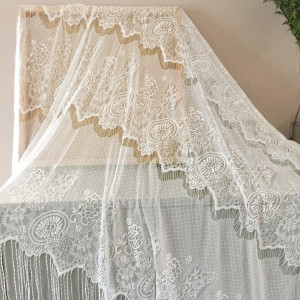 3 METER Vinatge Style Fringe Chantilly Lace Fabric, Lingerie Lace, Eyelash wedding lace fabric, Bridal Lace Fabric
