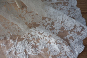 off white alencon lace fabric, birdal lace fabric dress lace , wedding lace fabric,cord fabric lace for wedding dress