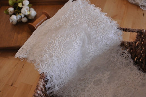 3 Yards Chantilly Lace Fabric for Bridal Veil , Alencon Lace Trim Eyelash for Wedding Gown, Bridal Dress