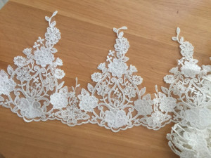 Ivory Alencon Lace Trim for Bridal Veils ,Altered Couture, Costume or Jewelry Design, Wedding Gown