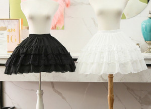 Black Cosplay Lolita Petticoat,Bridal chiffon Short Crinoline,Multi Layered Prom Dress Short Underskirt, Puffy Skirt