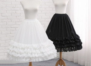 Black chiffon Petticoat,Bridal long Crinoline,Cosplay Prom Dress chiffon Underskirt, Puffy Skirt
