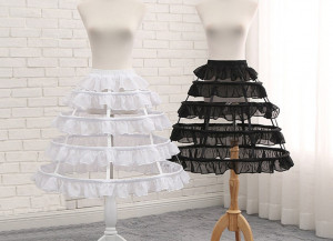 Black cage Petticoat,Bridal chiffon regulated Crinoline,Ruffle Prom Dress Short Underskirt, long Skirt