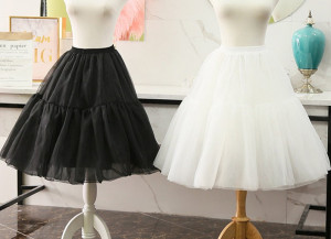 Black Organza Petticoats,Lolita Fluffy Petticoat, 2 layer Organza Petticoat, A-line Lolita Petticoat