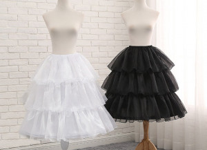 Ivory Organza Petticoat, Girls long Underskirt ,Cosplay Party Dress Petticoat, Lolita Petticoat ,Ballet Tutu Skirt