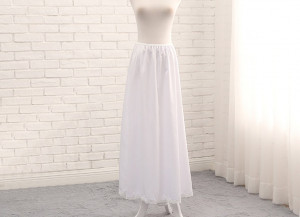 White Satin Lolita Petticoat， Long Adjustable Pettiskirt, A line Under Skirt, Midi Long Tutu Skirt Hoopless Elastic