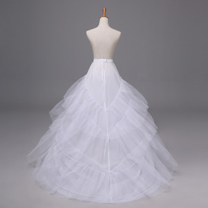 2 hoops Hard Tulle Train Petticoat Bridal Crinoline Wedding Dresses Slip Underskirt Hard Tulle Pettiskirt