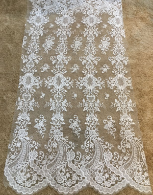 10204a High Quality Haute Couture Bridal Beaded Lace Fabric Wedding Lace with Beading Embellishment