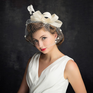 22825BH04 Vintage Birdcage Tulle bridal hat