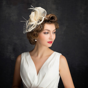 22825BH06 Vintage Birdcage Tulle bridal hat