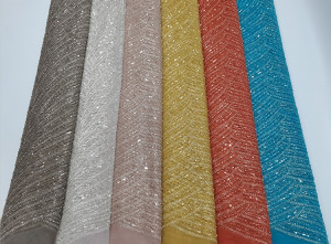 #22915BLF024# 5 yards Off White Ivory Coffee Pale Pinkish Grey Gold Watermelon Green Colors Heavily Beaded Lace Fabric