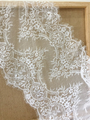 3.3 yards Eyelash Lace Fabric Trim in Chantilly for Bridal Veil, Wedding Gown, DIY Wedding