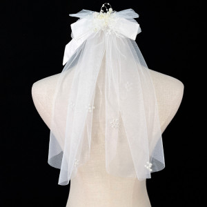 bv2272815 Bowtie Pearls Beaded Veils Short Bridal Veils