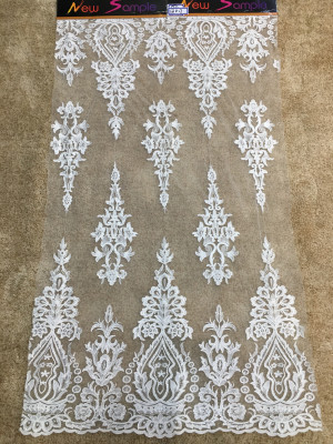 #D27 Off White Corded Bridal Lace