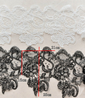 Exquisite Crochet Bridal Veil Lace Trim in Off White, Scallop Guipure Fabric Trim for Garters, Lace Choker Necklace Wedding Hem 21 cm wide