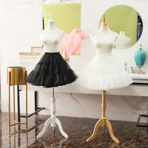 45 cm Women Organza Petticoat,Bridal wedding mini Crinoline,Ruffle Prom Dress Short Underskirt, Puffy Skirt